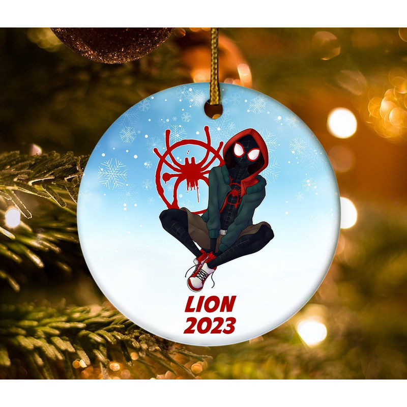 Custom Miles Morales Ornament, Spider Verse Ornament, Spiderman 2023 Ornament, Spider Boy Christmas Ornament - 3.jpg