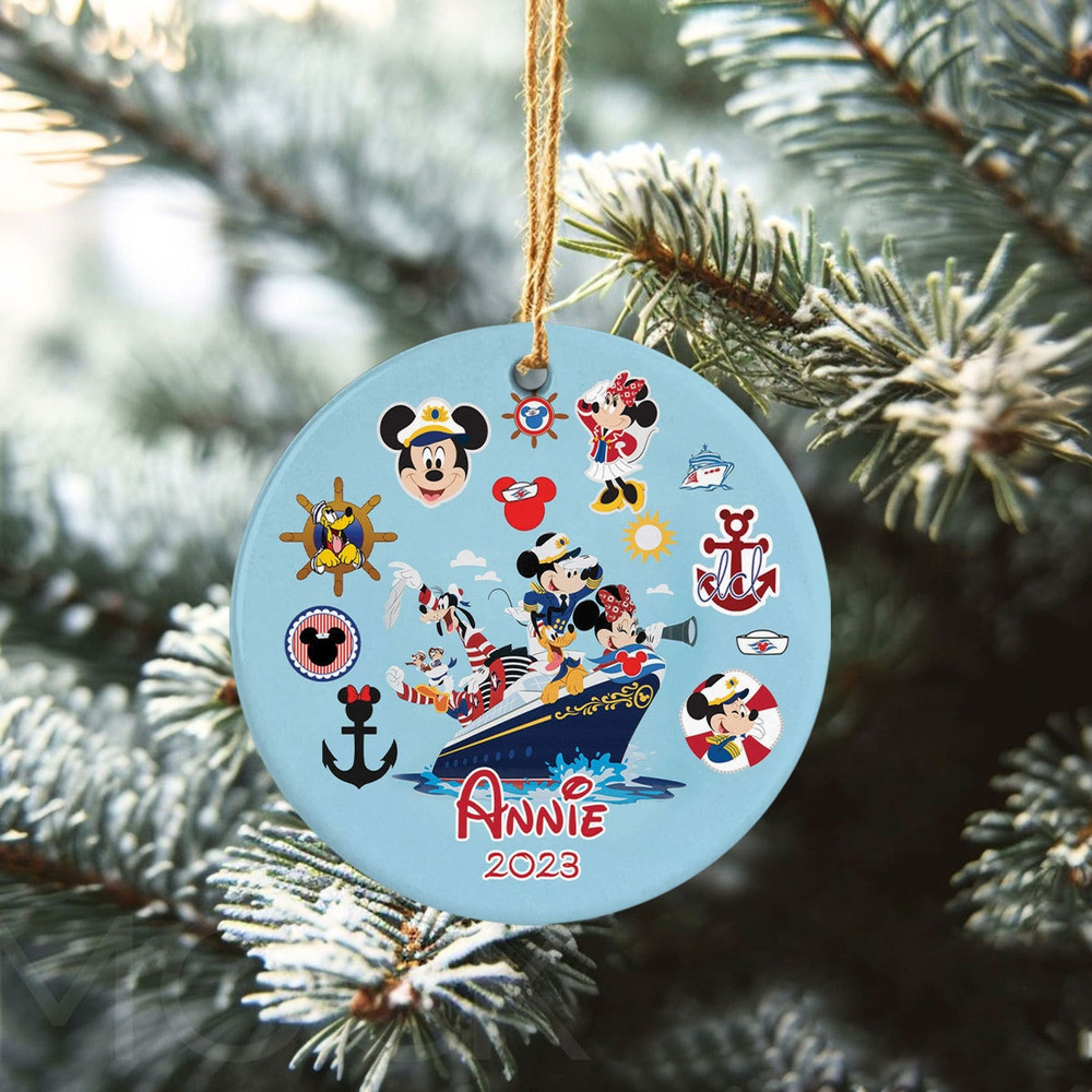 Personalized Disney Cruise Christmas Ornament, Mickey and Friends Cruise Ornament, Disney Fantasy Ornament - 1.jpg