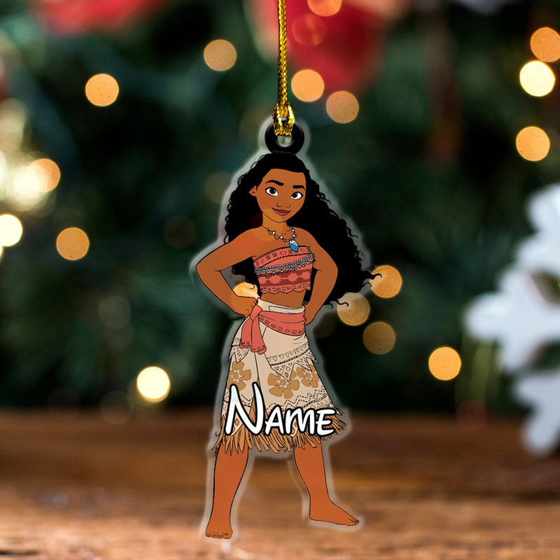 Personalized Disney Princess Ornament, Disney Xmas Ornament, Cinderella Aurora Frozen Ariel Ornament - 1.jpg