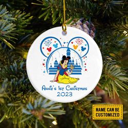 Personalized Princess Snow White Ornament, Baby First Christmas Ornaments, Snow White Princess Christmas Ornaments