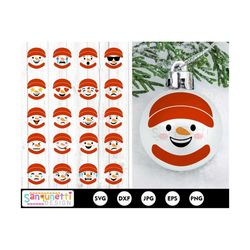 snowman faces svg bundle,  snowman ornaments bundle, snowman faces clipart