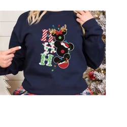 disney christmas ho ho ho shirt, christmas antler mickey head lights shirt sweatshirt hoodie, christmas matching shirt,