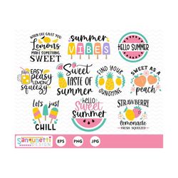 summer sweet treats clipart, tropical fruit clip art digital download, hello summer clipart