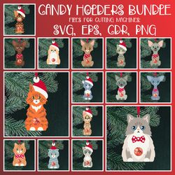 Cat breeds | Ornament for tree | Candy Holder bundle | Paper Craft Templates SVG | Sucker holder Bundle