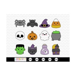 cute halloween clipart, cute halloween svg bundle, printable halloween