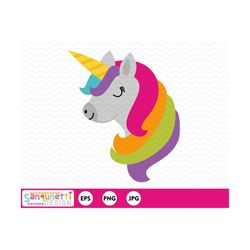 unicorn clipart, unicorn head digital art, magical horse instant download