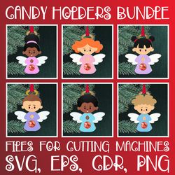 Baby Angel | Christmas ornament | Candy Holder bundle | Paper Craft Templates SVG | Sucker holder Bundle