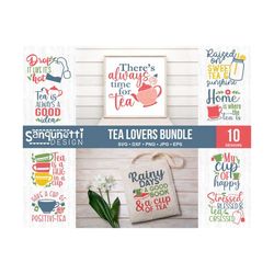 tea svg bundle, tea lovers cutting files, tea quotes for cricut and silhouette