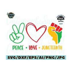 peace love juneteenth svg freedom day svg cut file vinyl decal file for silhouette cameo cricut file iron on transfer su