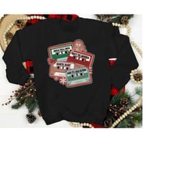 christmas music cassette tapes shirt, vintage christmas tapes sweatshirt, christmas party shirt, christmas songs shirt,