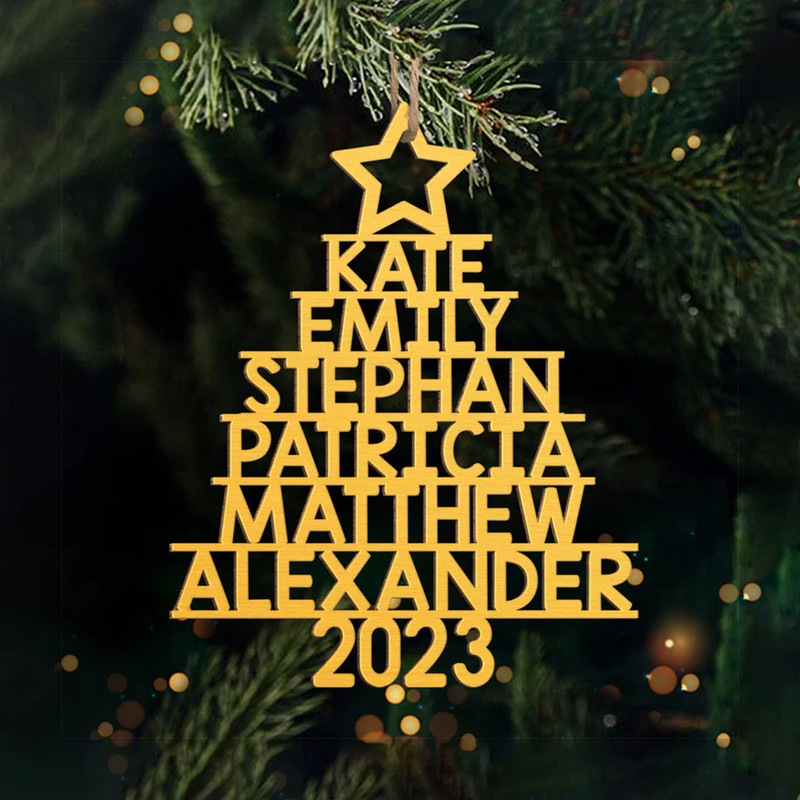 Christmas Tree Name, Custom Family Ornament, Family Name Christmas Tree Ornament, Family Name Tree Ornament, 2023 Christmas Ornament - 1.jpg