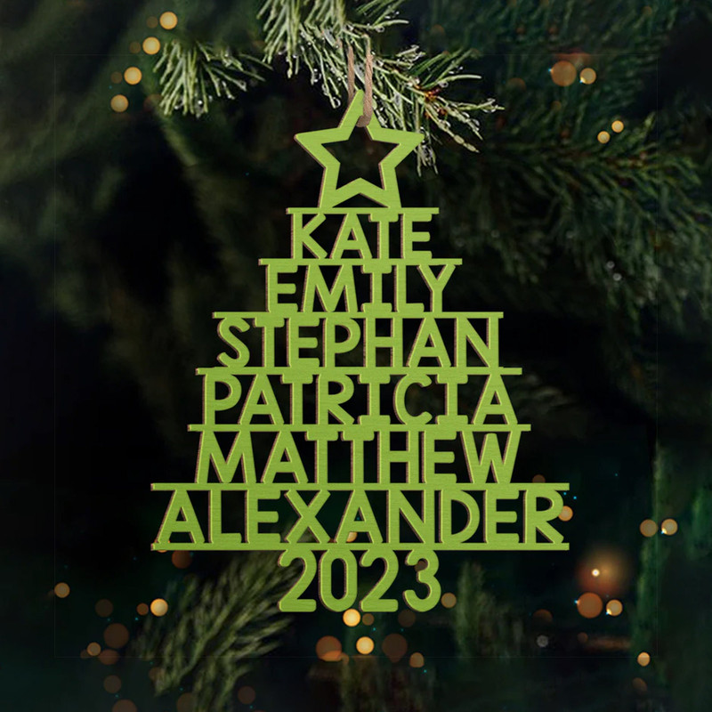 Christmas Tree Name, Custom Family Ornament, Family Name Christmas Tree Ornament, Family Name Tree Ornament, 2023 Christmas Ornament - 2.jpg