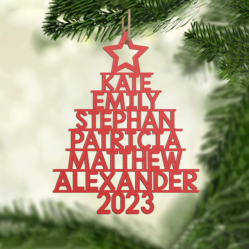 Christmas Tree Name, Custom Family Ornament, Family Name Christmas Tree Ornament, Family Name Tree Ornament, 2023 Christmas Ornament - 3.jpg