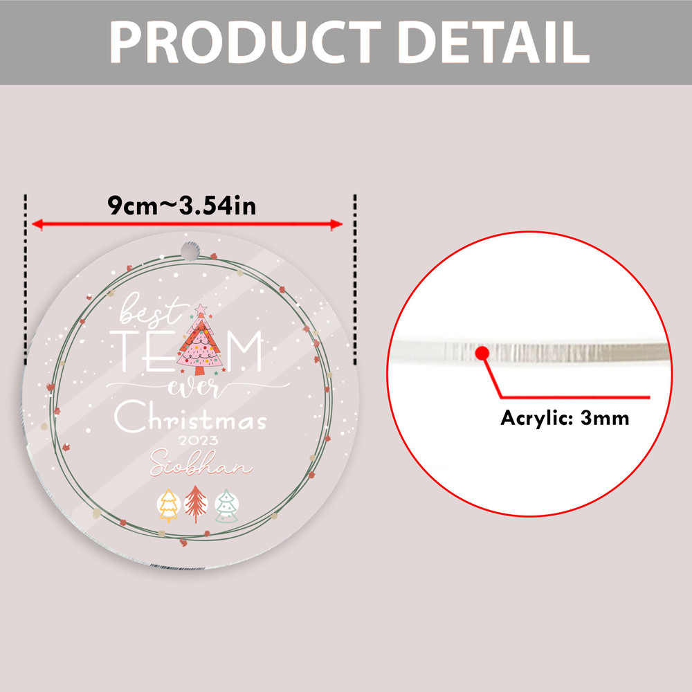 Best Team Ever Ornament, Team Ornament With Names, Custom Corporate Gift Ornament, Employee Ornaments, Coworker Christmas Gift, Team Gifts - 5.jpg