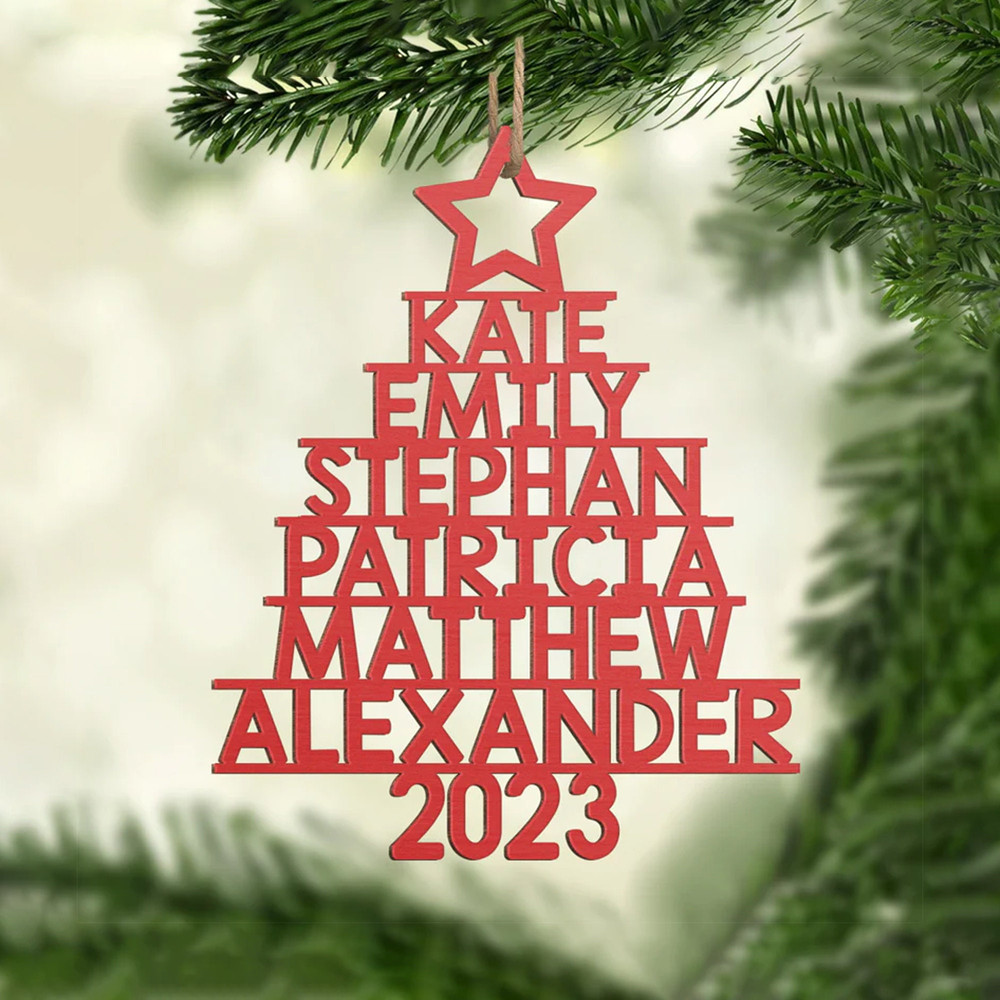 Custom Family Ornament, Family Name Christmas Tree Ornament, Family Name Tree Ornament, Christmas Tree Name, 2023 Christmas Ornament - 2.jpg