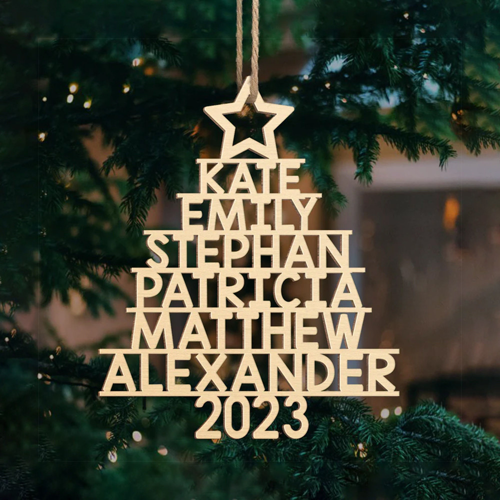 Custom Family Ornament, Family Name Christmas Tree Ornament, Family Name Tree Ornament, Christmas Tree Name, 2023 Christmas Ornament - 3.jpg