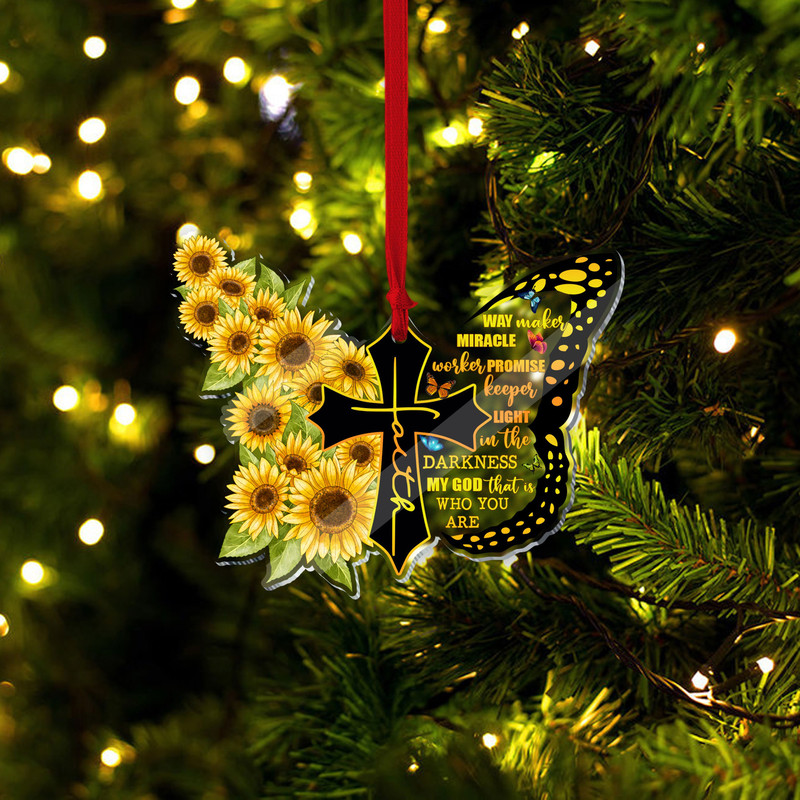 Faith Christmas Ornament, Oh Holy Night Nativity Scene Acrylic Ornament, Xmas Ornament Window Decor, Christian Ornament, Religious Ornament - 2.jpg