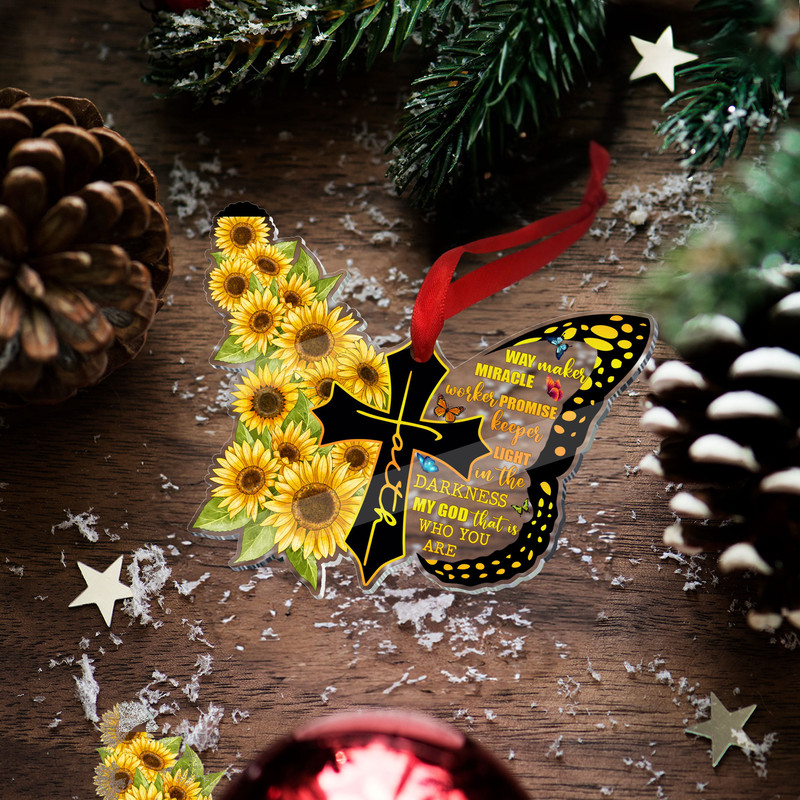 Faith Christmas Ornament, Oh Holy Night Nativity Scene Acrylic Ornament, Xmas Ornament Window Decor, Christian Ornament, Religious Ornament - 3.jpg