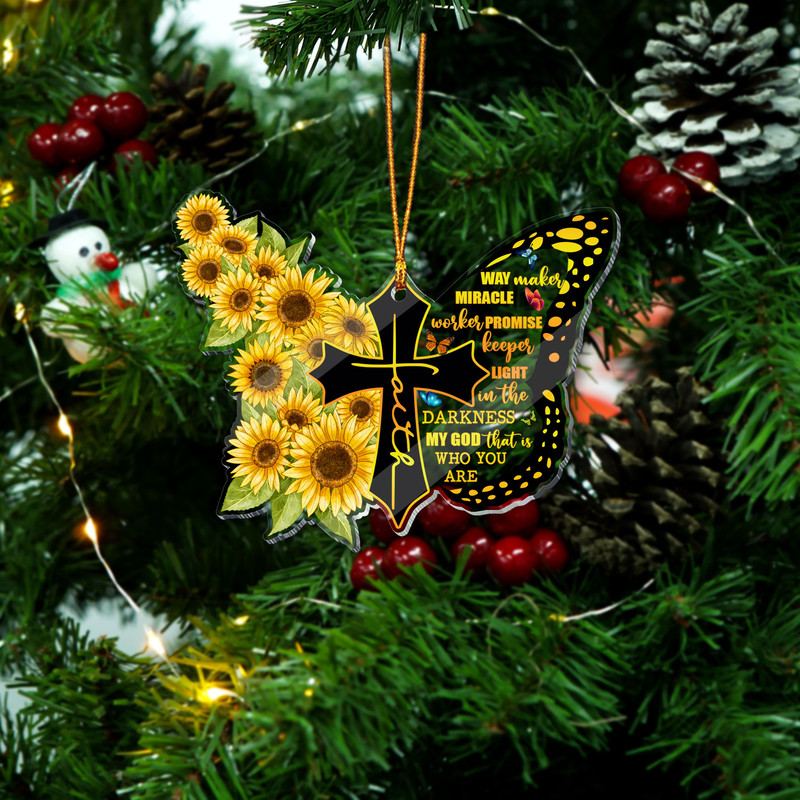 Faith Christmas Ornament, Oh Holy Night Nativity Scene Acrylic Ornament, Xmas Ornament Window Decor, Christian Ornament, Religious Ornament - 4.jpg