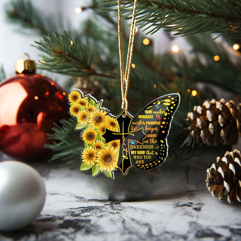 Faith Christmas Ornament, Oh Holy Night Nativity Scene Acrylic Ornament, Xmas Ornament Window Decor, Christian Ornament, Religious Ornament - 6.jpg