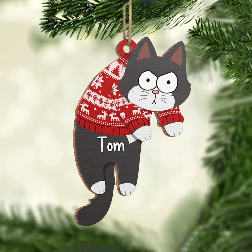 Personalized Cat Ornament, Funny Custom Cats Ornament, Christmas Gifts, Custom Pets Ornament, Gift For Cat Lovers, Cat Mom Gifts - 1.jpg