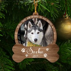 personalized you left paw prints, dog paw ornament, dog memorial ornament