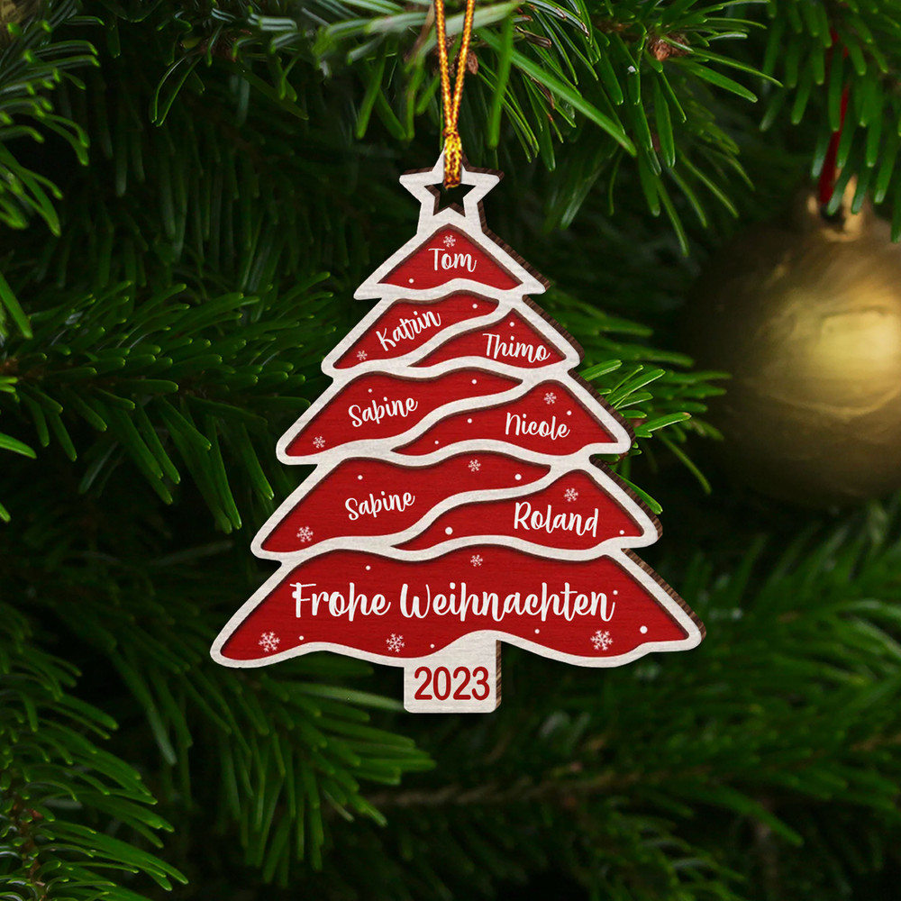 Wood Family Ornament, Personalized Ornament, Tree Decoration, Christmas Gift Tag, Wooden Ornaments, Family Member, Personalized Holiday - 3.jpg