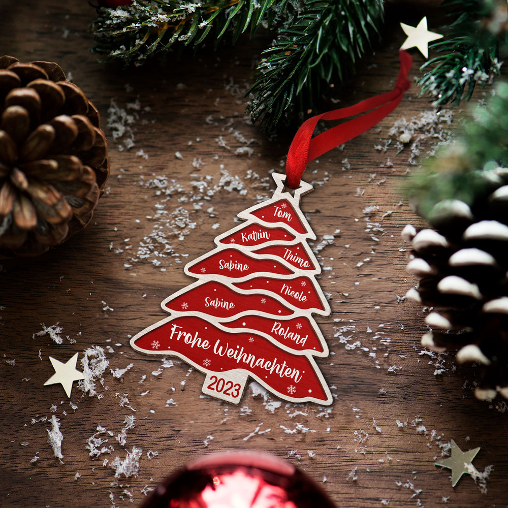 Wood Family Ornament, Personalized Ornament, Tree Decoration, Christmas Gift Tag, Wooden Ornaments, Family Member, Personalized Holiday - 4.jpg