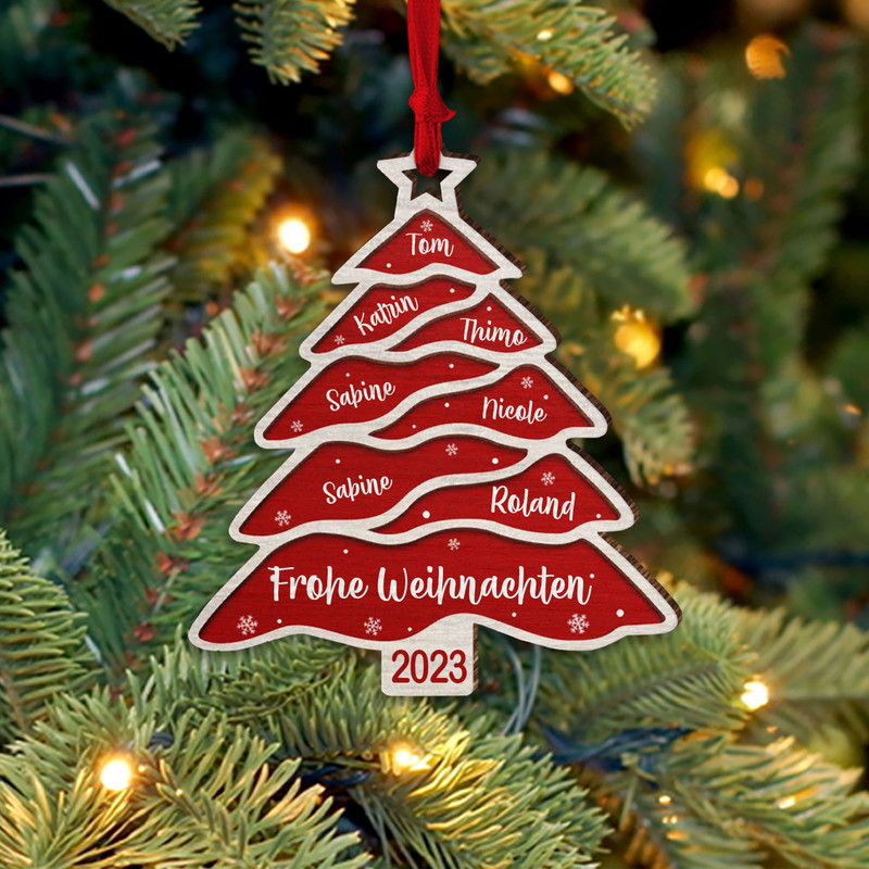 Wood Family Ornament, Personalized Ornament, Tree Decoration, Christmas Gift Tag, Wooden Ornaments, Family Member, Personalized Holiday - 5.jpg