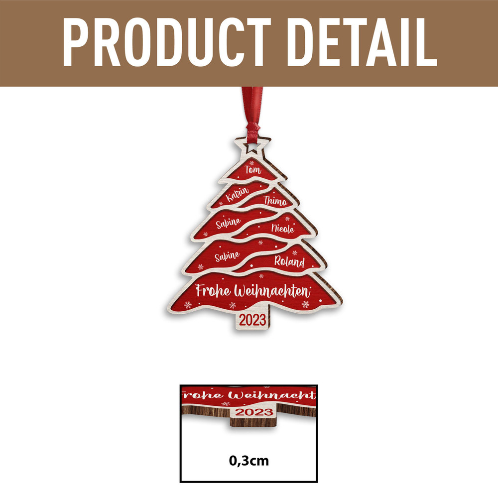 Wood Family Ornament, Personalized Ornament, Tree Decoration, Christmas Gift Tag, Wooden Ornaments, Family Member, Personalized Holiday - 6.jpg