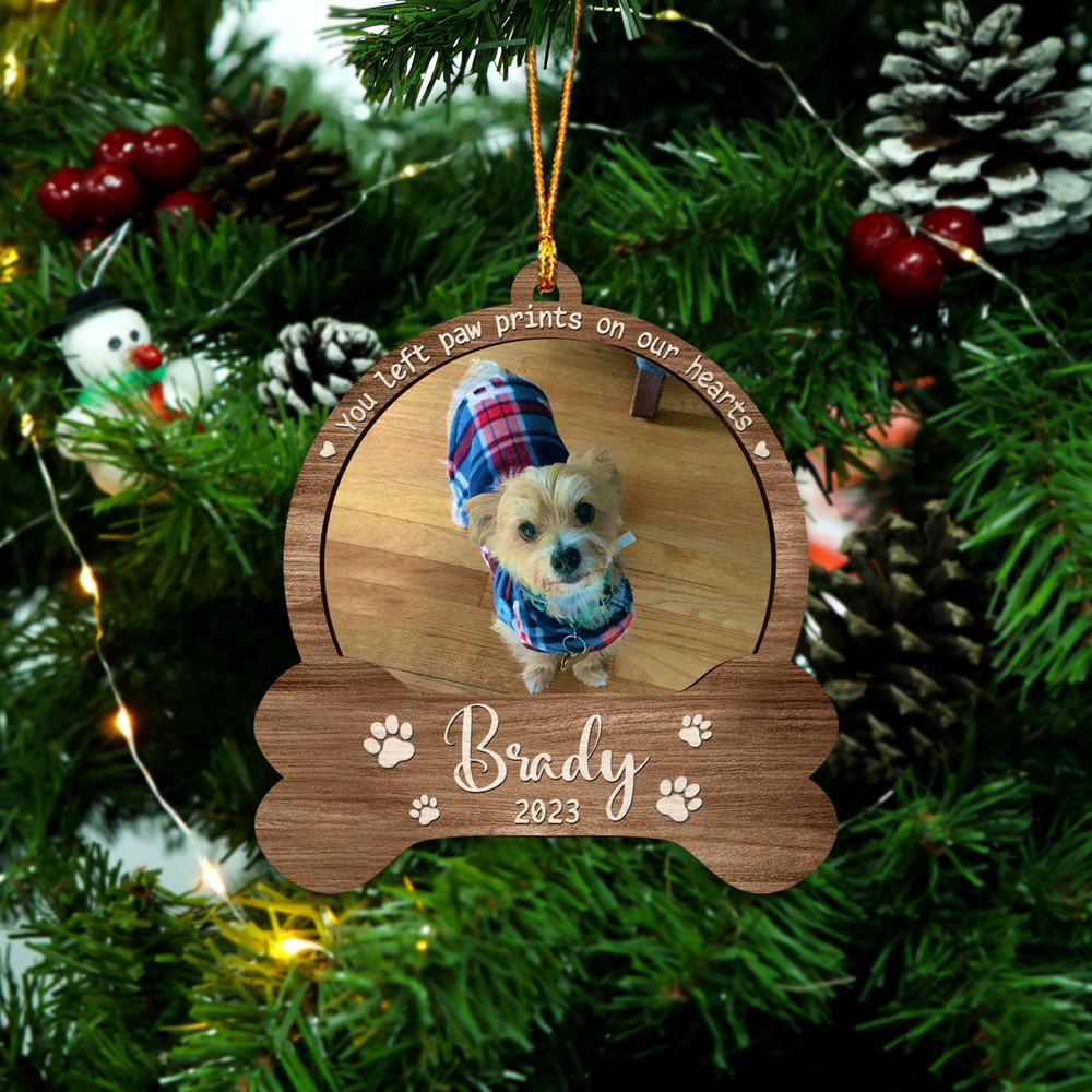 You Left Paw Prints, Personalized Pet Ornament, Dog Paw Ornament, Dog Memorial Ornament, Dog Memorial Gift, Loss of Pet, Christmas Keepsake - 7.jpg