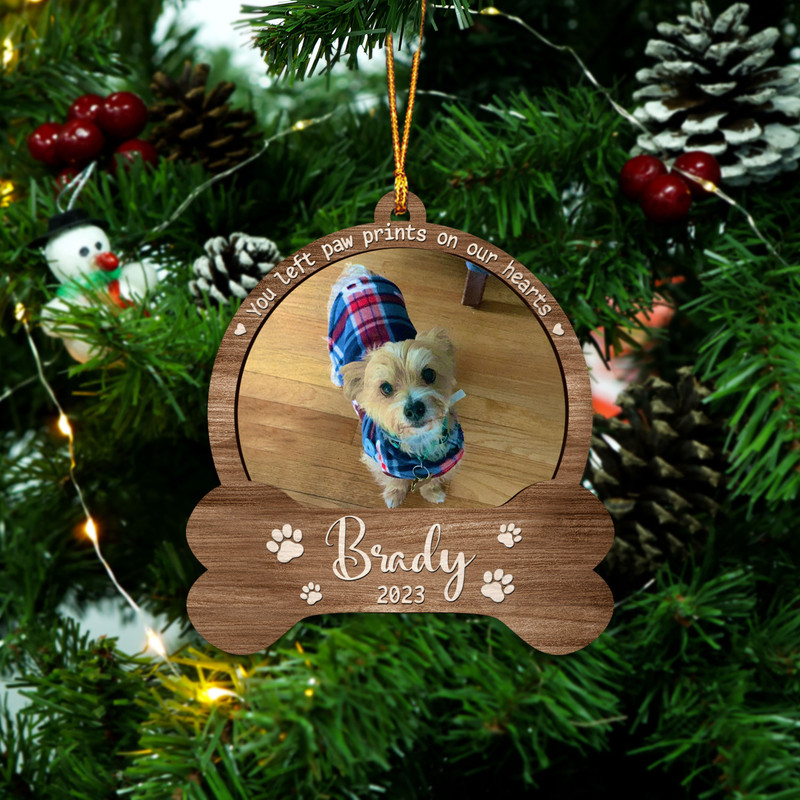 You Left Paw Prints, Personalized Pet Ornament, Dog Paw Ornament, Dog Memorial Ornament, Dog Memorial Gift, Loss of Pet, Christmas Keepsake - 7.jpg