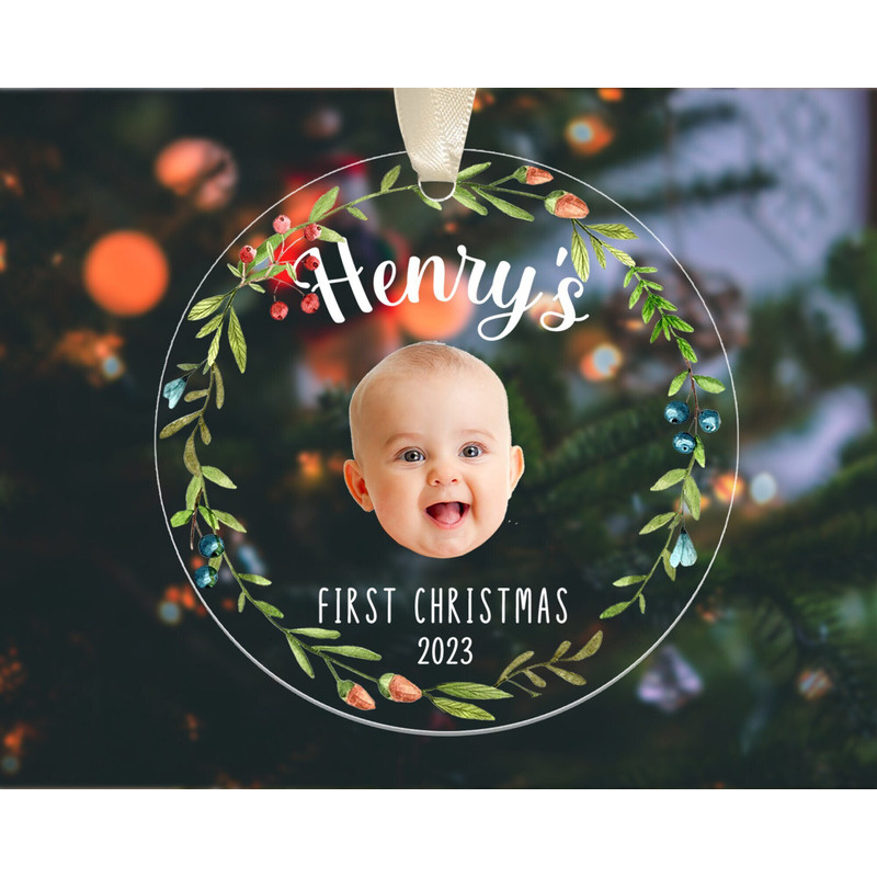 Custom Baby First Christmas Ornament, Baby Photo Ornament, New Baby Gift, Personalized Baby 1st Christmas Ornament, Newborn Baby Keepsake - 1.jpg