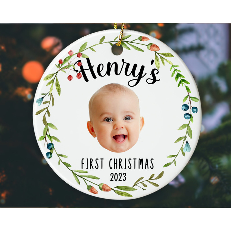 Custom Baby First Christmas Ornament, Baby Photo Ornament, New Baby Gift, Personalized Baby 1st Christmas Ornament, Newborn Baby Keepsake - 2.jpg