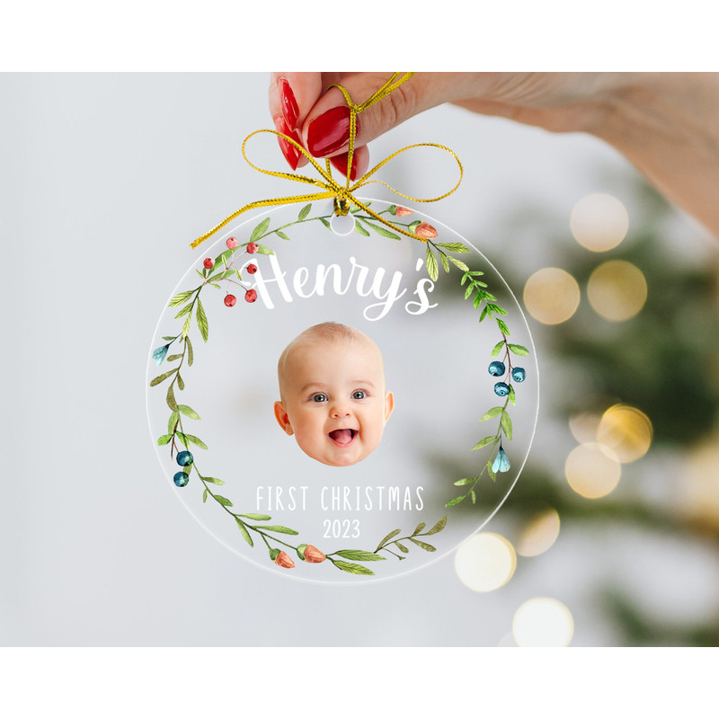 Custom Baby First Christmas Ornament, Baby Photo Ornament, New Baby Gift, Personalized Baby 1st Christmas Ornament, Newborn Baby Keepsake - 5.jpg