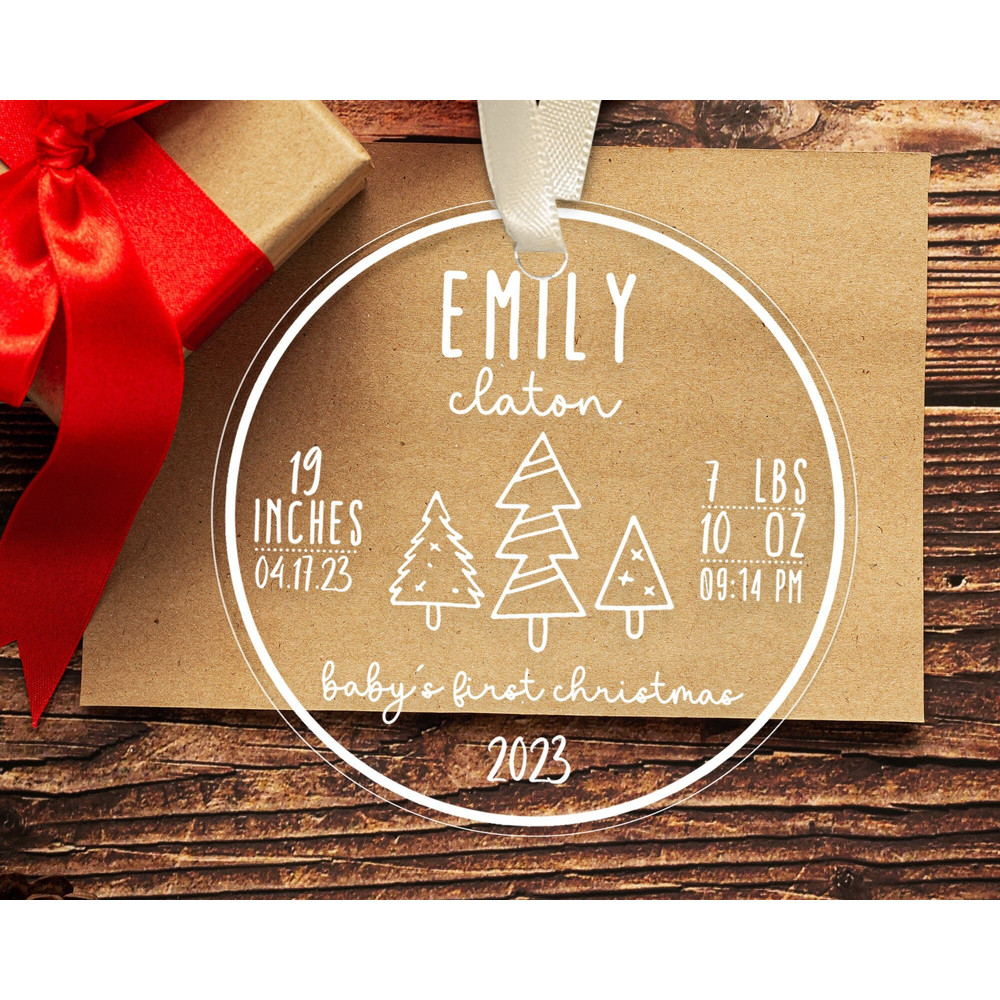Custom Baby First Christmas Ornament, New Baby Christmas Gifts, Xmas Baby Keepsake Ornament, Baby's 1st Ornament Custom, Christmas Decor - 1.jpg