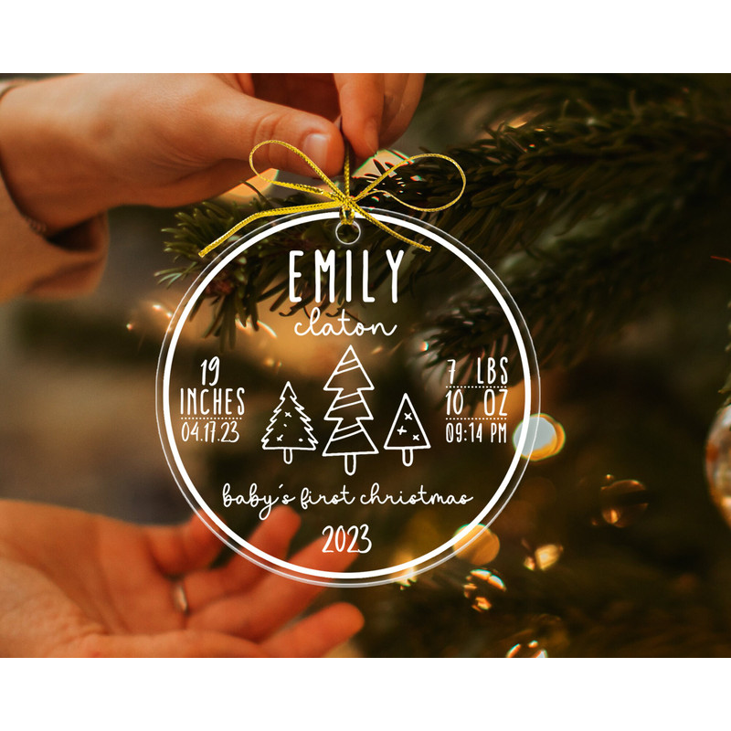 Custom Baby First Christmas Ornament, New Baby Christmas Gifts, Xmas Baby Keepsake Ornament, Baby's 1st Ornament Custom, Christmas Decor - 2.jpg