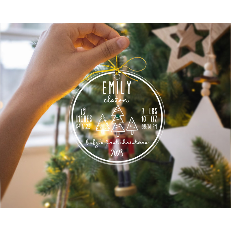 Custom Baby First Christmas Ornament, New Baby Christmas Gifts, Xmas Baby Keepsake Ornament, Baby's 1st Ornament Custom, Christmas Decor - 3.jpg