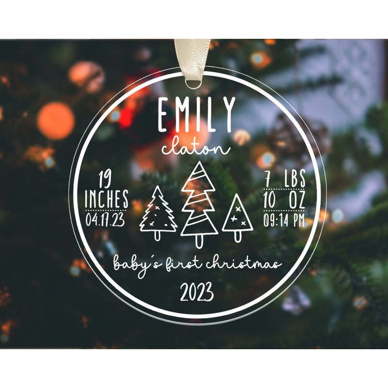 Custom Baby First Christmas Ornament, New Baby Christmas Gifts, Xmas Baby Keepsake Ornament, Baby's 1st Ornament Custom, Christmas Decor - 4.jpg