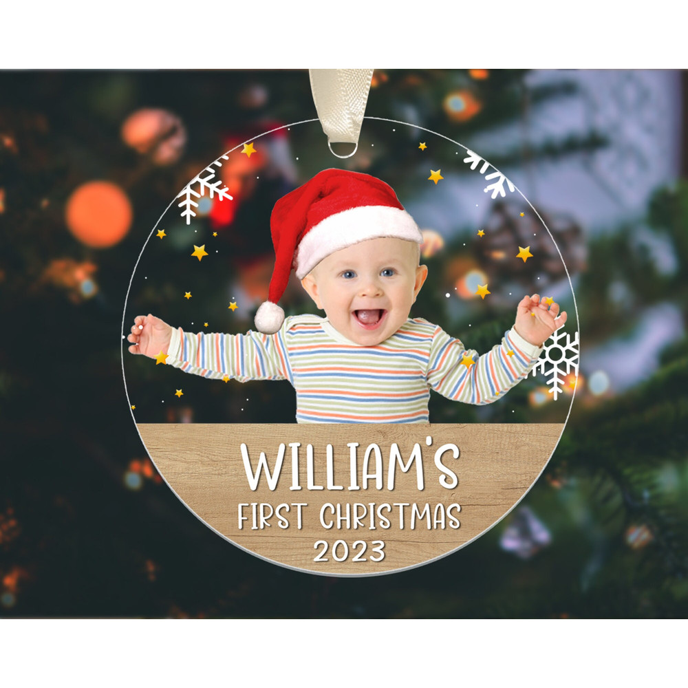 Custom Baby Photo Ornament, Personalized Baby First Christmas Ornament, New Baby Christmas Gift, Baby's 1st Christmas Ornament, Xmas Decor - 3.jpg