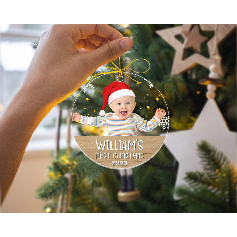 Custom Baby Photo Ornament, Personalized Baby First Christmas Ornament, New Baby Christmas Gift, Baby's 1st Christmas Ornament, Xmas Decor - 4.jpg