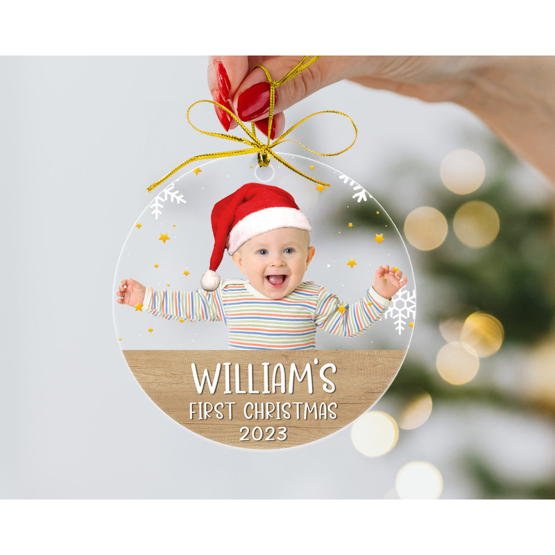 Custom Baby Photo Ornament, Personalized Baby First Christmas Ornament, New Baby Christmas Gift, Baby's 1st Christmas Ornament, Xmas Decor - 5.jpg