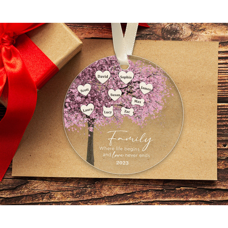 Custom Family Ornament, Family Tree Christmas Ornament, 2023 Christmas Ornament, Christmas Decor, Christmas Gifts, Family Name Ornament - 2.jpg