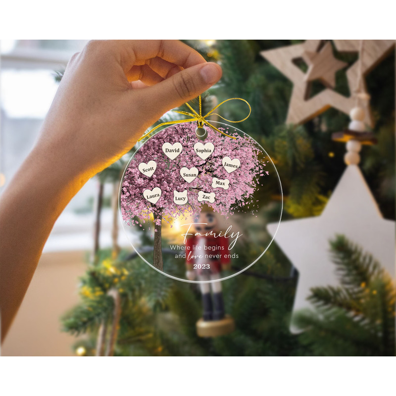 Custom Family Ornament, Family Tree Christmas Ornament, 2023 Christmas Ornament, Christmas Decor, Christmas Gifts, Family Name Ornament - 3.jpg