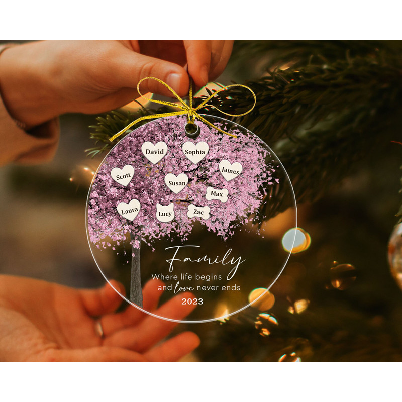 Custom Family Ornament, Family Tree Christmas Ornament, 2023 Christmas Ornament, Christmas Decor, Christmas Gifts, Family Name Ornament - 4.jpg