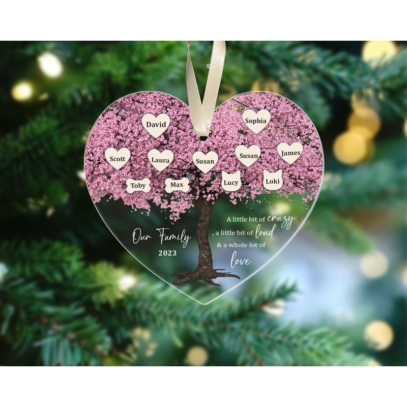 Custom Family Tree Christmas Ornament, Family Ornament, 2023 Christmas Ornament, Christmas Decor, Christmas Gifts, Family Name Ornament - 1.jpg
