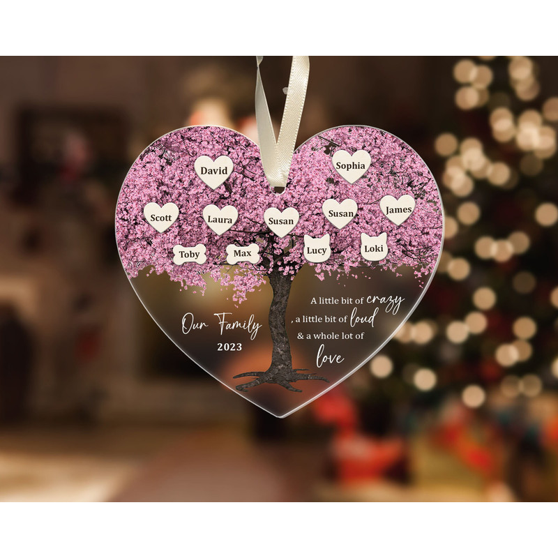 Custom Family Tree Christmas Ornament, Family Ornament, 2023 Christmas Ornament, Christmas Decor, Christmas Gifts, Family Name Ornament - 4.jpg