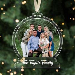 Custom Photo Ornament, 2023 Family Christmas Ornament, Personalized Family Ornament with Photo
