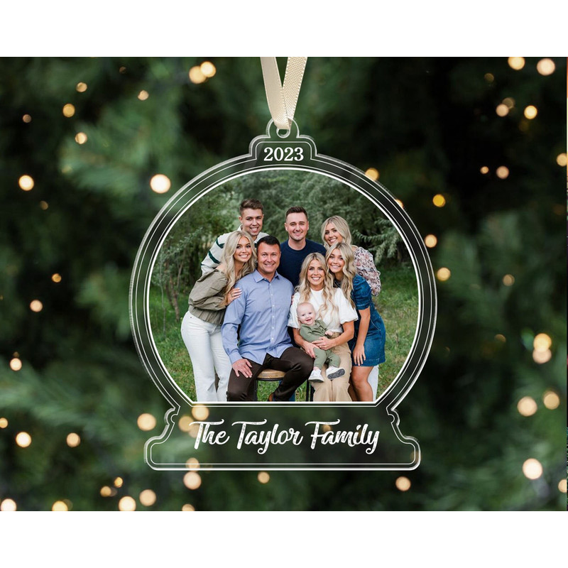Custom Photo Ornament, 2023 Family Christmas Ornament, Personalized Family Ornament with Photo, Family Keepsake, Christmas Decor, Xmas Gifts - 1.jpg