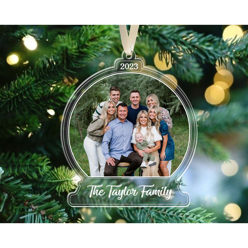 Custom Photo Ornament, 2023 Family Christmas Ornament, Personalized Family Ornament with Photo, Family Keepsake, Christmas Decor, Xmas Gifts - 2.jpg